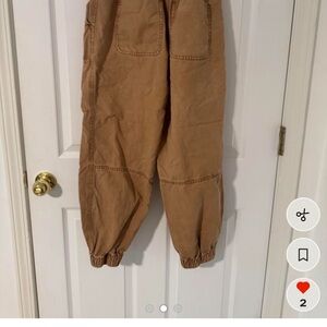 BDG Tan Cargo Jogger Pants with Elastic Cuffs